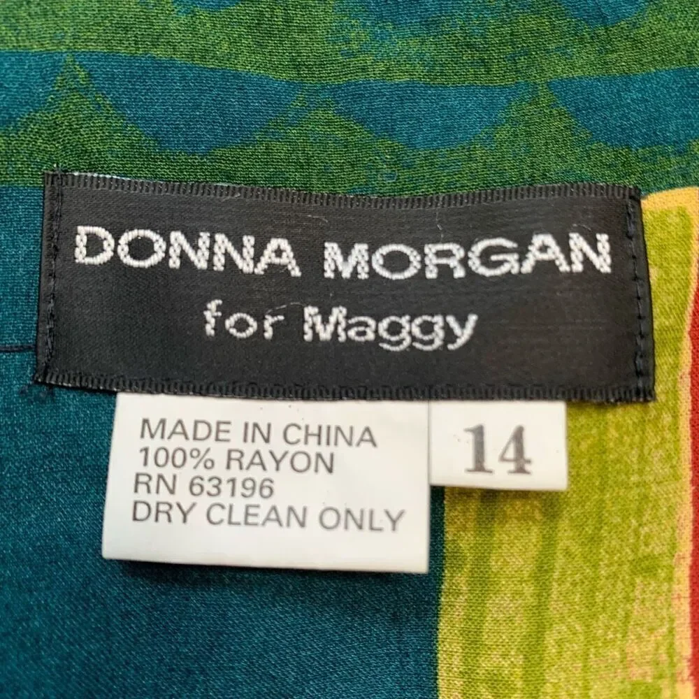 Vintage Donna Morgan Mini Dress Sleeveless Drop Waist Floral Tropical Print - Picture 8 of 10